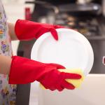 Multi-Purpose Flocklined Rubber Gloves Anti-Oil Waterrproof Anti-Detergent
