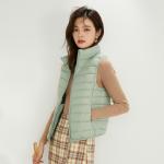 Wholesale Zipper Up Stand Collar Plus Size Premium 90% White Duck Down Vest