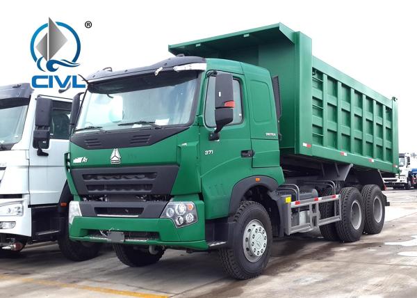 EuroII A7 371 HP Dump Truck , 10 Wheels Sinotruk Dump Truck LHD 50 Tons tipper
