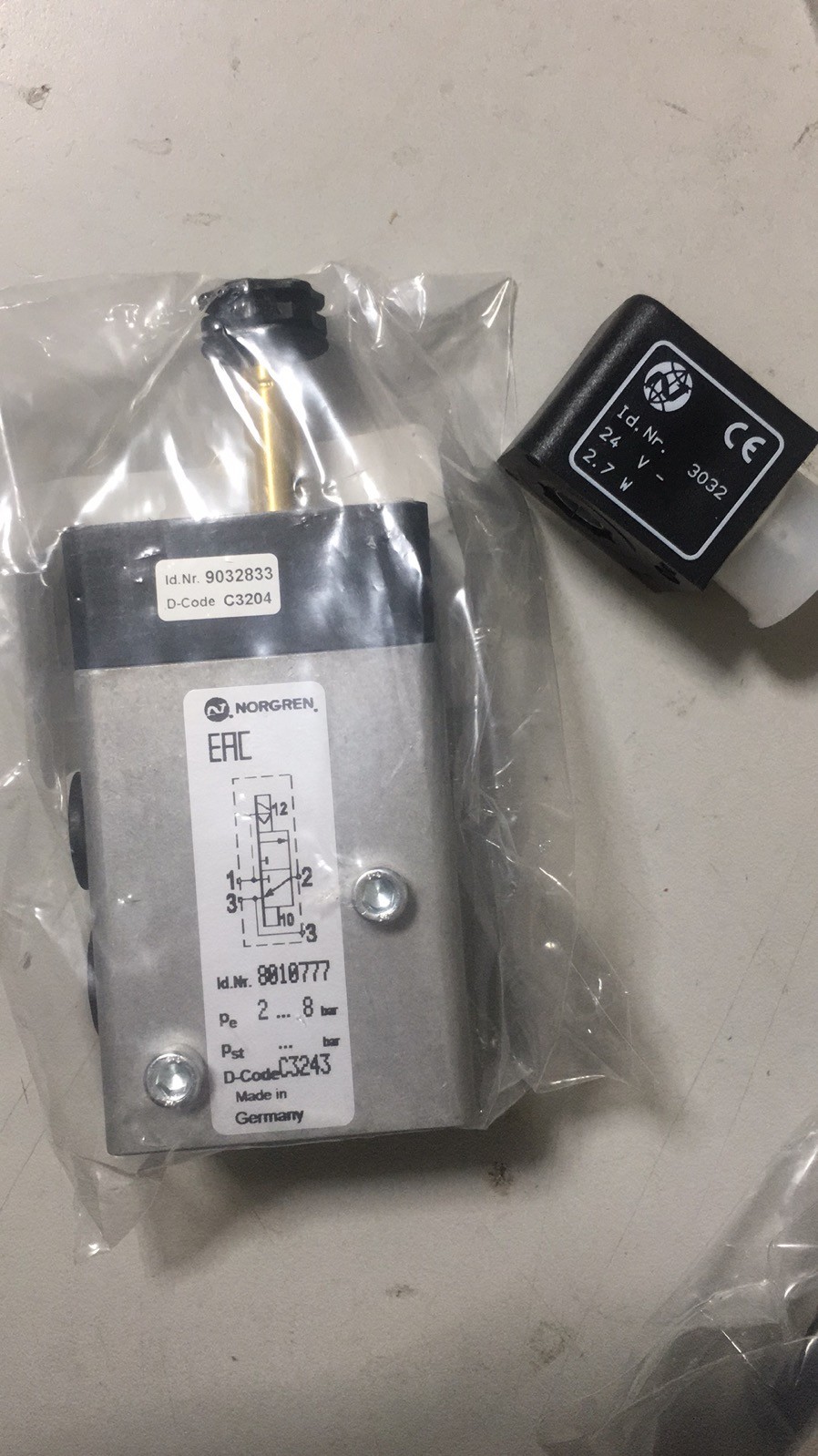 Norgren Pneumatic Solenoid Valve - Solenoid/Air 80107 Series Solenoid Actuated NAMUR Valve