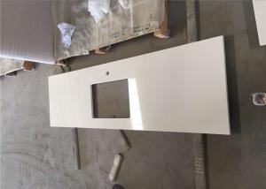 Quality White Quartz Prefab Stone Countertops For Restaurant Single Sink Bench Top wholesale