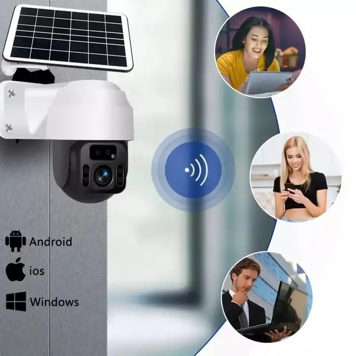 Weatherproof 6.8W 4G Solar PTZ Camera , Wireless Battery 4G WiFi Security Camera