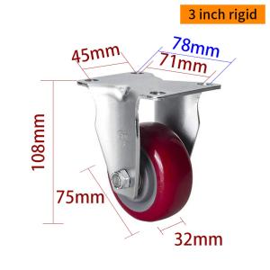 Quality EDL Medium Duty 3inch 150kg Plate TPU Caster by Rigid, Swivel and Brake type wholesale