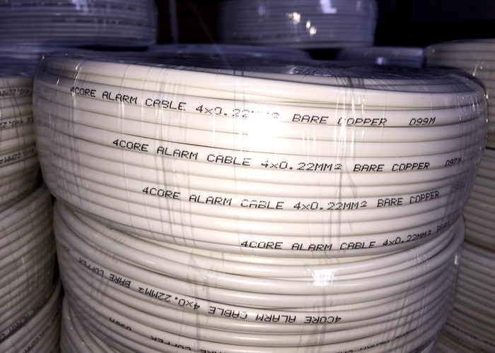Customized White PVC Security Alarm Cable 0.2mm² Pure Copper Power Limited Wire
