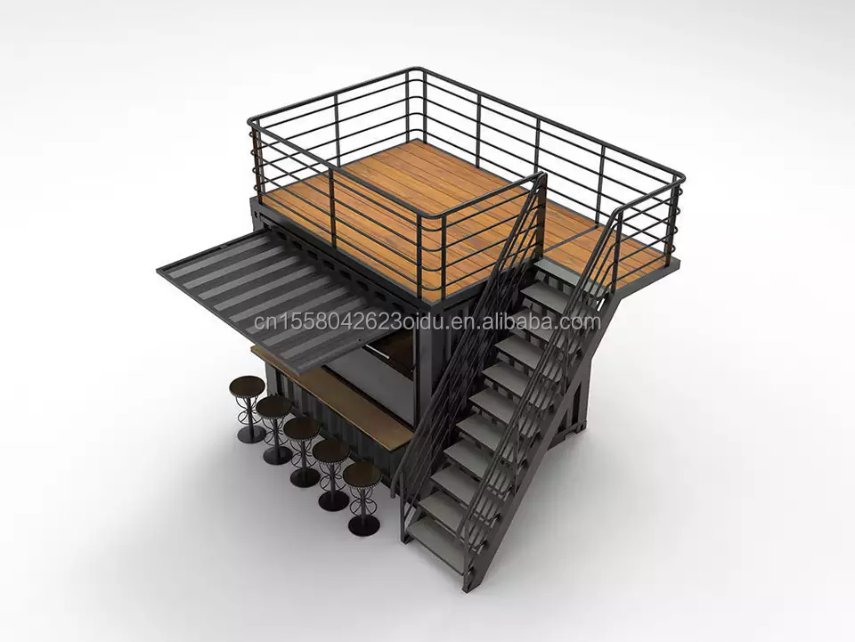 Wooden Outdoor Customized Coffee Booth Mall Kiosk 10ft Container Shop for Modern Hotel