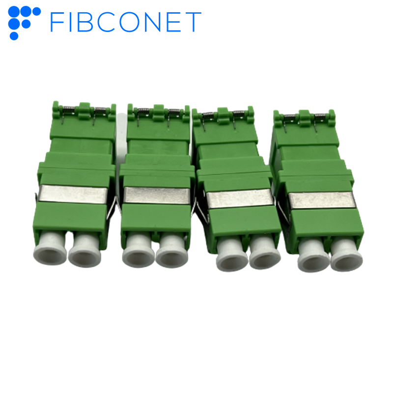 Single-Mode DX LC/APC Fiber Optic Adapter Without Flange PBT Material Quad Fiber Cores