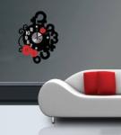 Eco-friendly Home Decoration Diamond Rose Wall Sticker Clock 10D026