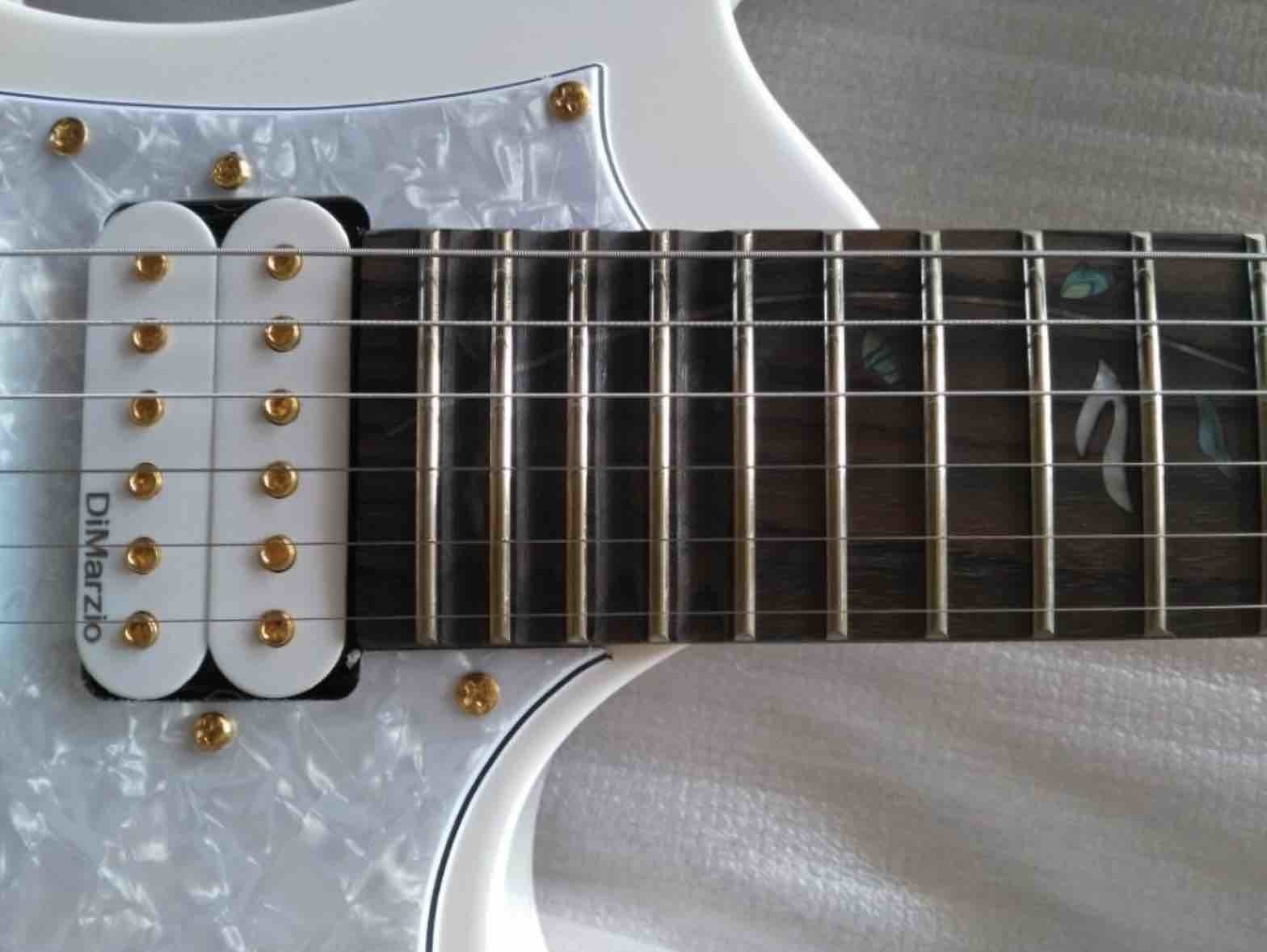 Custom Snow white electric guitar vine fretboard inlays 21 to 24 frets deep scalloped Guitar free shipping gold hardware