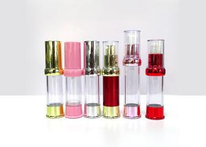 Quality 5ml 10ml Cosmetic Airless Bottle Recyclable Transparent Pump With Gold Cap wholesale