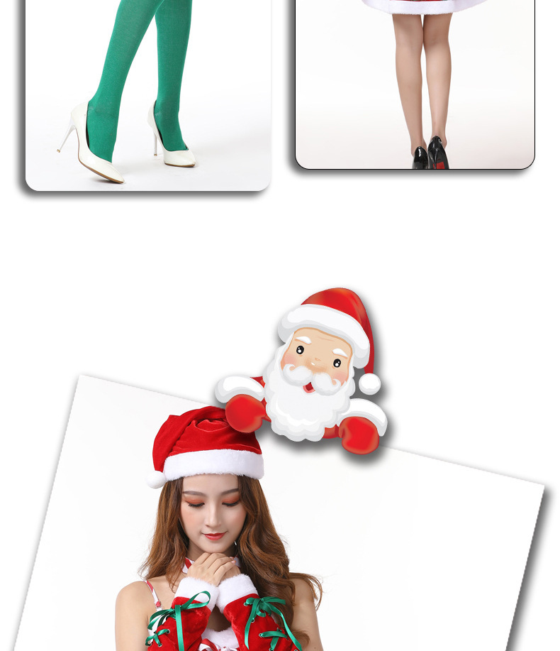 Age Group Adults Christmas Dress Pleuche Red Green with Accessories Performance Wear Type