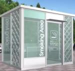 Public Outdoor Furniture Environmentally Friendly Aluminum Closed Smoking Booth