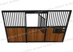 Black Powder Coated Metal Horse Stall Gates , Portable Stall Panels