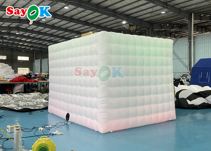 Inflatable Party Tent Fire Proof Removeable LED Air Pump Photo Booth Camera Shape For Advertising