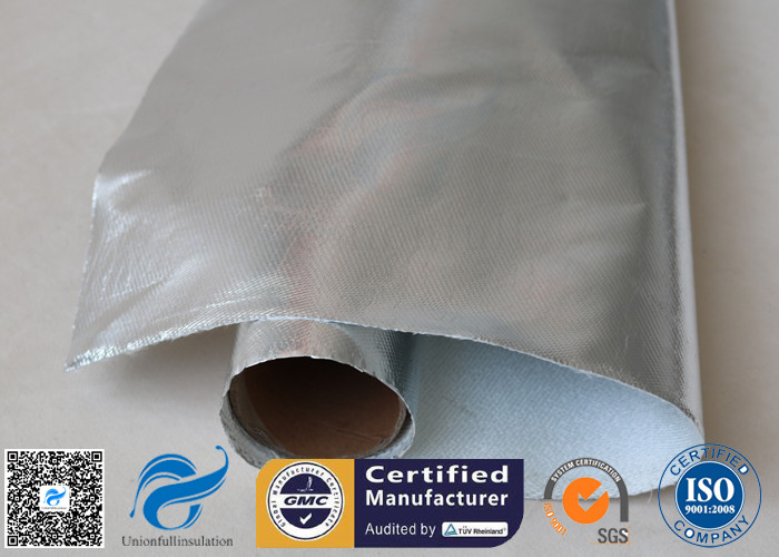 Heat Insulation Durable 880g 0.9mm Aluminium Foil Fiberglass Fabric