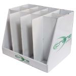 POP Cardboard Countertop Displays Pure White Color Varnish Surface Treatment