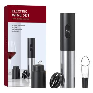 Quality Logo Printed Wine Cork Opener Automatic Electric Gift Set Color Box Packaging wholesale
