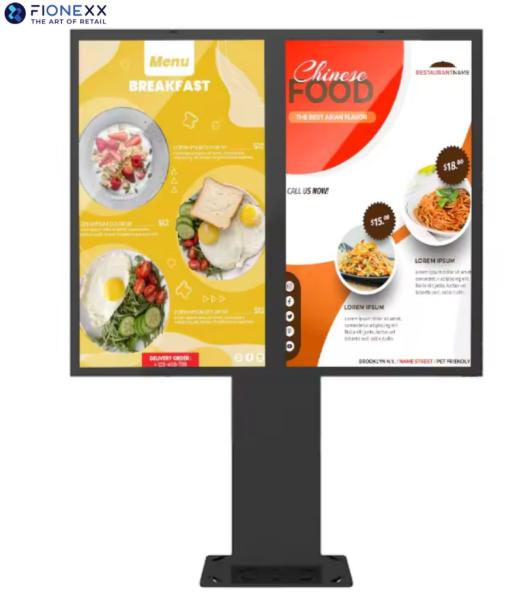 55 Inch Outdoor Drive Thru Digital Signage Waterproof Dual Screen Drive Thru