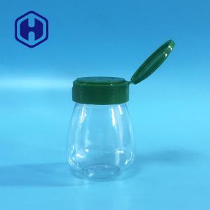Quality Small Salt Pepper Round PET Empty Plastic Spice Jar 100ml Flip Top Lids 6 Holes wholesale