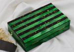 Pearl Gold Foil Acrylic Clutch Bag Light Green And Black Color With Splicing