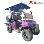 Steel Frame Electric Golf Car 4 Seaters Bright Yellow Color 4KW Motor