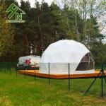 Outdoor Igloo Geodesic Dome Tent Glamping Hotel With Wooden Platform Patio