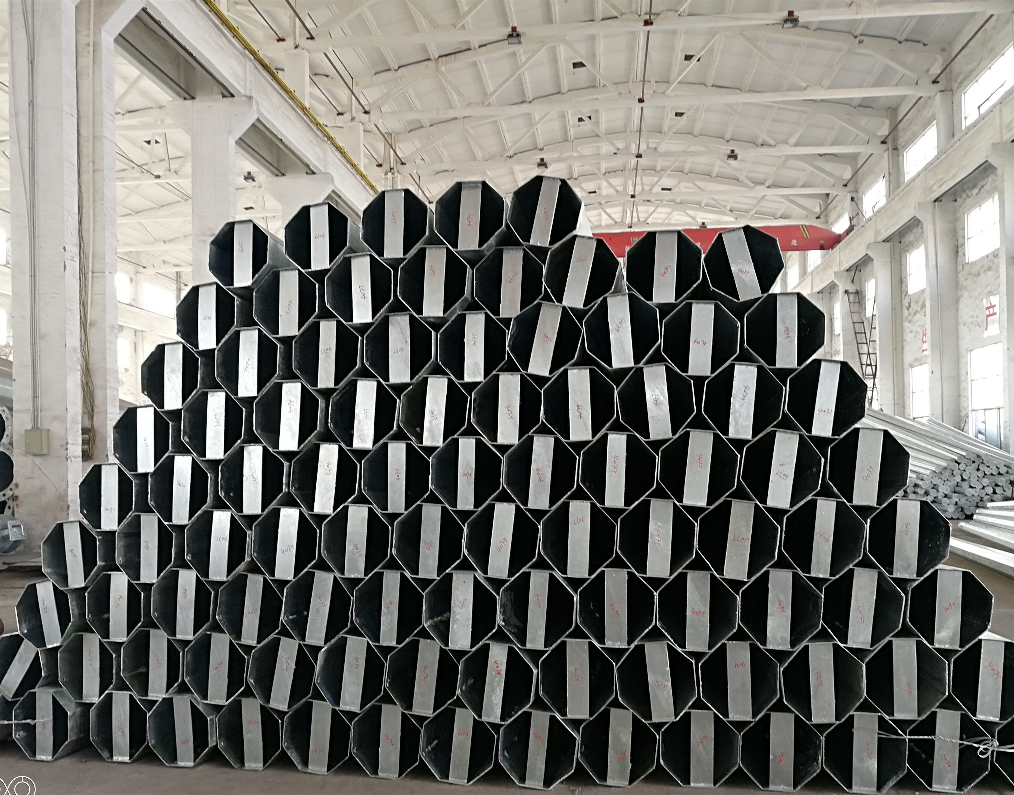 40FT 11.9M Electric Steel Pole 500KGF Q355 Galvanised Steel Pole