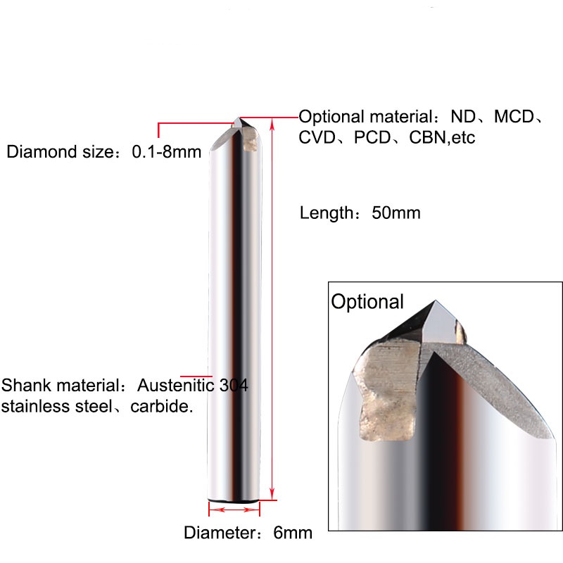 6mm Shank Diamond Point Tool