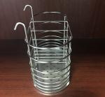 ISO Small Silver Metal Welded Wire Hanging Storage Basket 2 Compartments