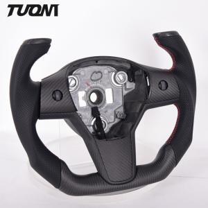 Quality New Style Tesla Yoke Auto Steering Wheel Flat Bottom Perforated Leather wholesale