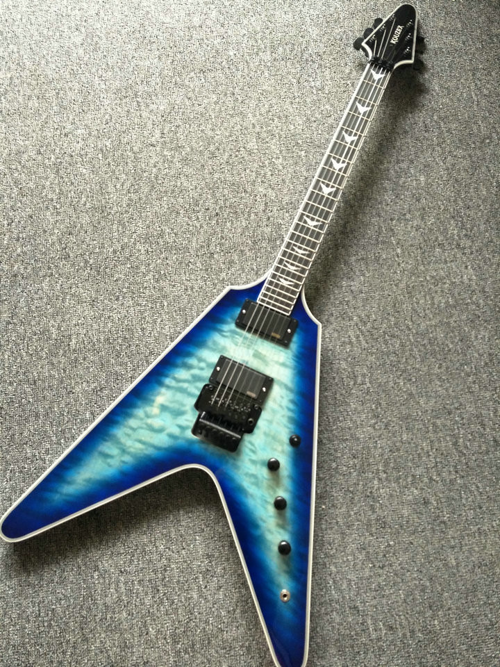Custom shop blueburst Flying V Electric Guitar flying v guitar China OEM Guitar