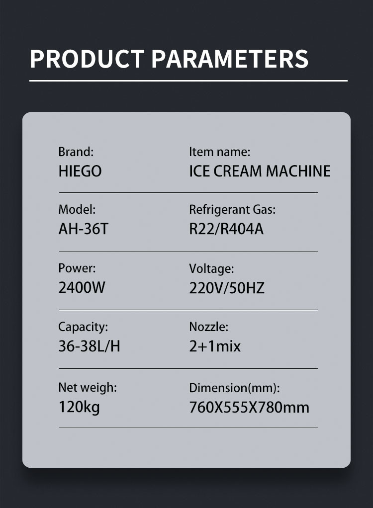 36-38l Commercial Table Top Ice Cream Machine 3 Flavor Commercial Frozen Custard Machine