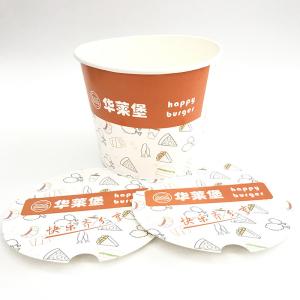 Quality Disposable 4500ml Paper Food Bucket , Custom Fried Chicken Bucket With Lid wholesale
