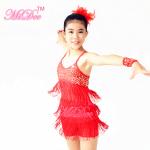 Biketard Confetti Sequin Fringe Dress Kids Purple Latin Dance Costumes