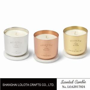 Quality Colorful scented metal jar candle with one cotton wick printing logo wholesale
