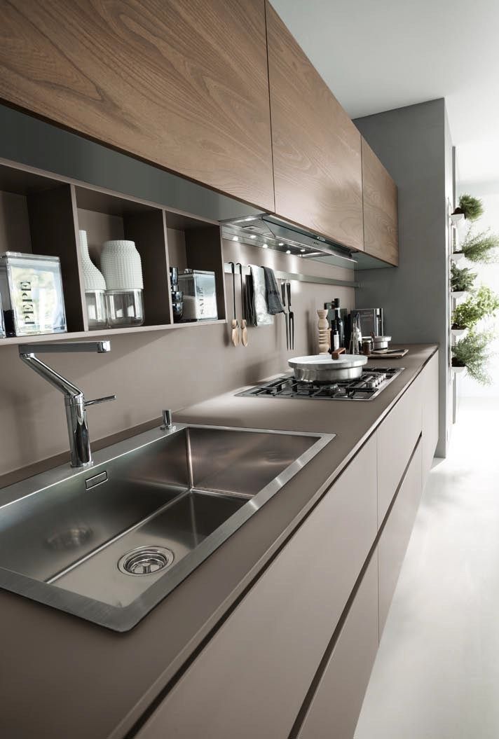 Villa/Apartment Kitchen Cabinet with Super Durable MR MDF Material and Matte Grey Finish