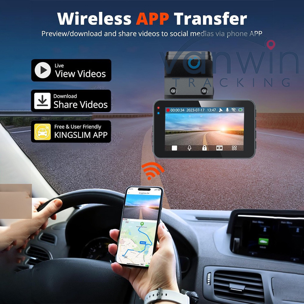 Advanced 2K 4G SIM Card Dual Lens GPS Dash Camera Night Vision WDR Loop Recording Functions Compatible Smart VW Cars Android IPS