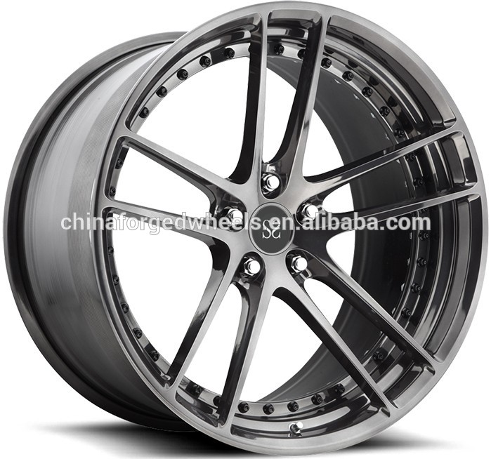 Gloss Black Customized Alloy Rims For Ferrari 458 / 21inch 2-PC Forged Rims