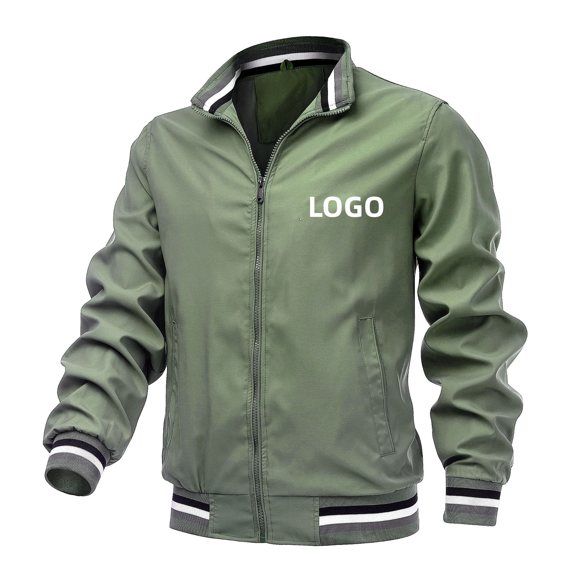 Custom Plus Size Fashion Men's Jackets Casual Waterproof Blank Golf Lightweight Windbreaker Bomber Jacket For Men