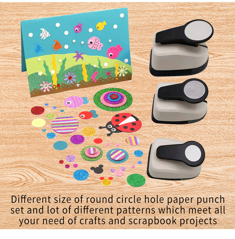 1 Hole Kids Christmas Gift Handmade Cutter Card Craft DIY Hole Paper Shape Punch for Printing