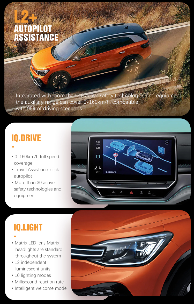 2024 Top Selling Suv Electric Cars 600 Km Range New Car Volk-Swagen id6 VW 0km used car Electric Vehicles