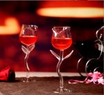 Special Rose Shape Juice Beverage Cocktail Glass Bottle Transparent 180ml For