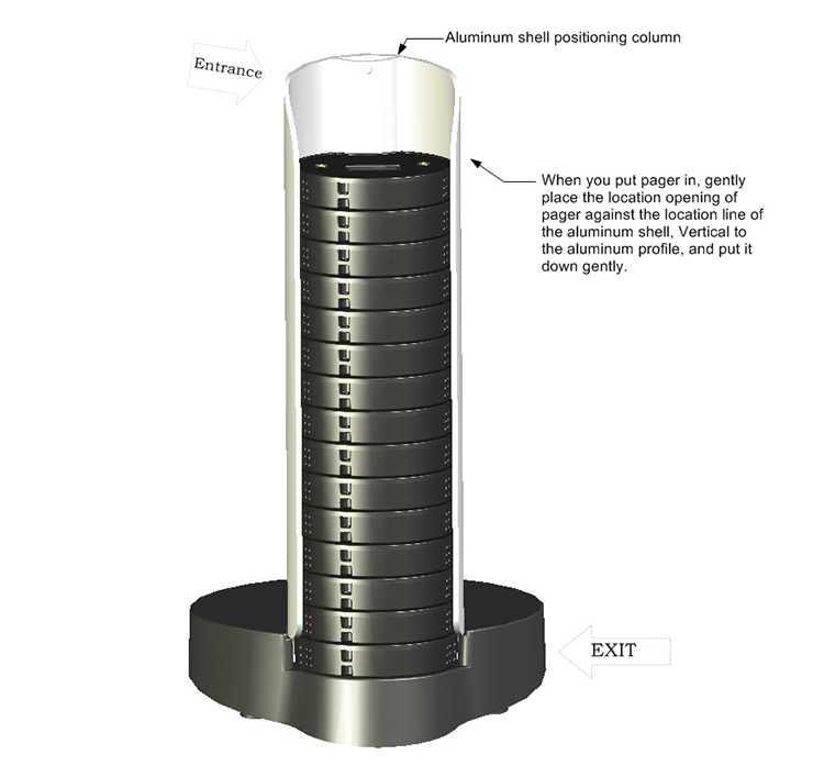 FM full waterproof guest vibrating wireless restaurant coaster pager with KPI to combine with POS system