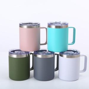 Quality Sleek Design Custom Logo 304 Stainless Steel Insulated Metal Drinking Cups Travel Insulated Beer Mug With Lid 360ml Comfort Grip Easy Clean wholesale