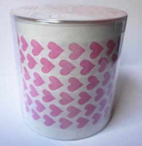 Quality Red Heart printed toilet paper roll with pvc tube wholesale