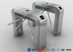 Fingerprint Reader Tripod Turnstile Gate , Full Automatic 304 Stainless Steel