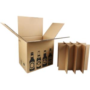 Quality Custom logo Eco Friendly Food Packaging Brown corrugated wine shipping box wholesale