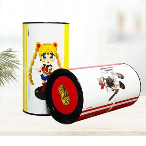 Quality CMYK Printed Tea Packaging Cardboard Box Paper Tube Container With Black Lid wholesale