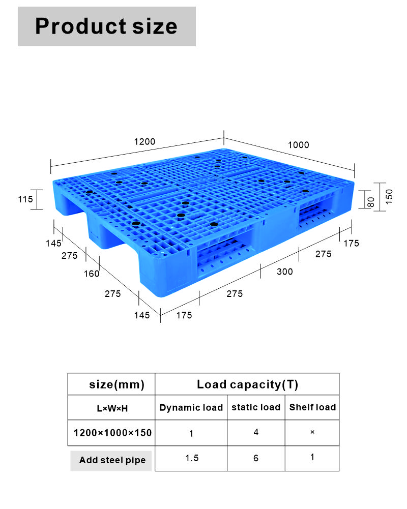 4-Way Entry Disposable Plastic Pallet Wrap with 6 Runners ISO9001 Endorsed and Sturdy