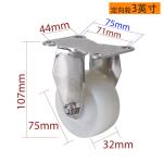 3 Inch Stainless Steel Casters White Caster Wheels 75mm S543P-25