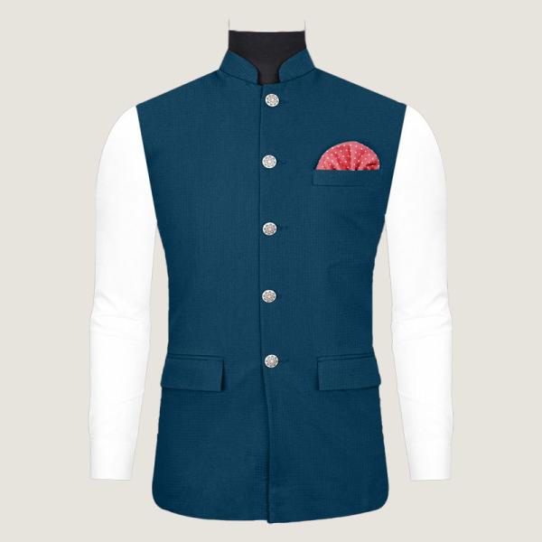 Customized Modern Fit Mens Mandarin Collar Waistcoat For Special Occasion 100%